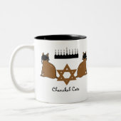 Chanukah Katzen-Tasse Zweifarbige Tasse (Links)