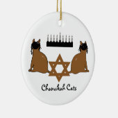 Chanukah Katzen-Verzierung Keramikornament (Rechts)