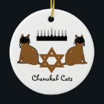 Chanukah Katzen-Verzierung Keramikornament<br><div class="desc">PRLimages ist eine Abteilung der Malereien durch Rachel Lowry.</div>