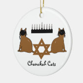 Chanukah Katzen-Verzierung Keramikornament (Links)
