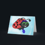 Chanukah Ladybug Feiertagskarte<br><div class="desc">Dieser niedliche Ladybug ist bereit für Chanukah. Illustration von Ladybug in einem Yamaka mit einem dreidel.</div>