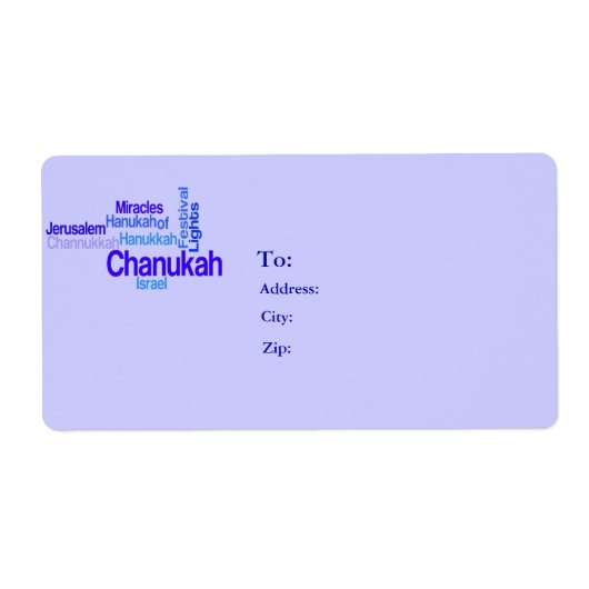 Chanukah Mailing Labels - Festival der Lichter - U (Vorne)