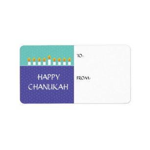 Chanukah Menorah Geschenk-Aufkleber Adressaufkleber