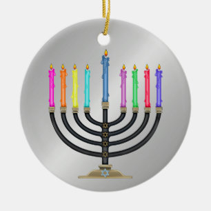 Chanukah Menorah Keramik Ornament
