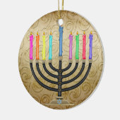 Chanukah Menorah Keramik Ornament (Links)