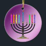Chanukah Menorah Keramikornament<br><div class="desc">Viel Spaß damit! Denken Sie an Themen! Hinzufügen oder Löschen von Text, und (für ein bisschen eine zusätzliche Gebühr, die bereits hier hinzugefügt wird) anpassen Sie den Rücken mit Bildern, Farbe, Ihr Logo / Geschäftsinfos, etc.! Diese sind auch ideal für Geschenke oder als Finishing-Touch des Unterrichts auf Ihrer Geschenkverpackung. Vielen...</div>