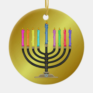 Chanukah Menorah Keramikornament
