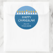 Chanukah Menorah Runder Aufkleber (Tasche)