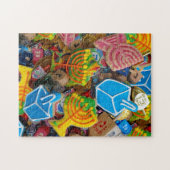 Chanukah Menorahs, Dreidels, Gelt Puzzle (Horizontal)