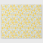 Chanukah Menorahs Gelt Pitcher Oil White Gold Blue Geschenkpapier (Flach)