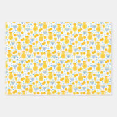 Chanukah Menorahs Gelt Pitcher Oil White Gold Blue Geschenkpapier Set (Vorderseite)