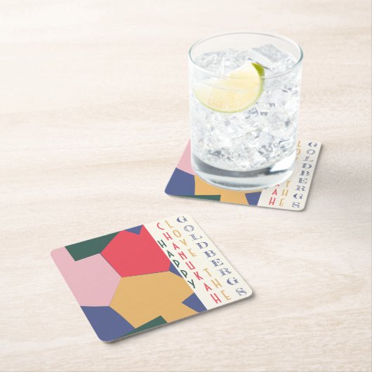 Chanukah Minamalist Dreidels Rechteckiger Pappuntersetzer (Vor Ort)