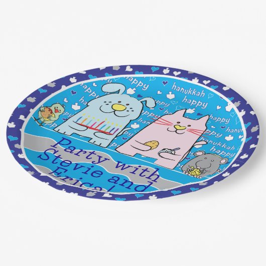 Chanukah Mouse and Friends Pappteller (Schrägansicht)