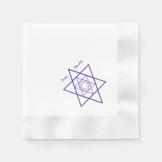 Chanukah oder Hanukkah Blue Stars Cocktail Serviette (Vorderseite)