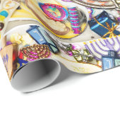 Chanukah Packpapier, 30" x 6' Geschenkpapier (Rolleneckpunkt)