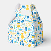 Chanukah Party Blue Gold White Menorah Gelt Cookie Geschenkschachtel (Rückseite)