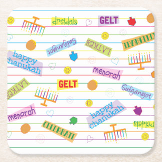 Chanukah Party Time Rechteckiger Pappuntersetzer