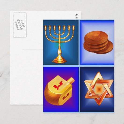 Chanukah Postcard Postkarte (Vorne/Hinten)