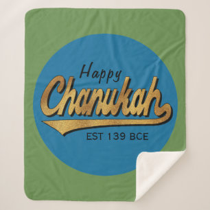 Chanukah Retro Sherpa Hanukkah Blanket/Mittel Sherpadecke