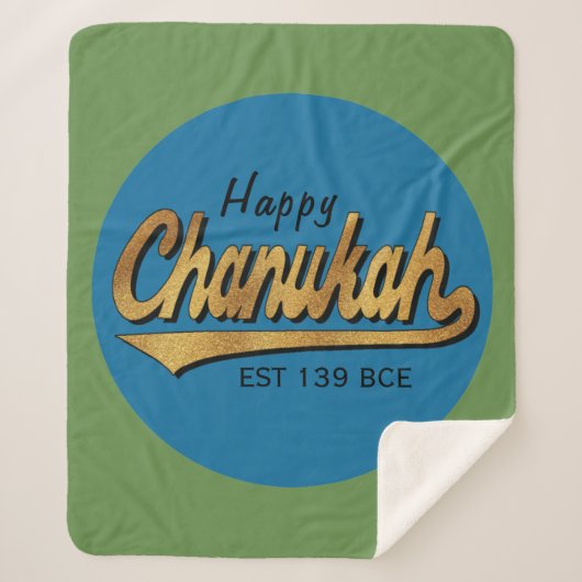 Chanukah Retro Sherpa Hanukkah Blanket/Mittel Sherpadecke (Vorderseite)