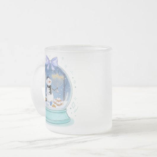 Chanukah Snow Globe Mattglastasse (Vorderseite Links)