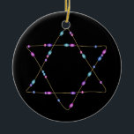 Chanukah Star von David Keramik Ornament<br><div class="desc">Denken Sie an Themen! Spielen Sie mit Hintergrundfarben, fügen Sie Text hinzu oder löschen, und (für ein bisschen eine zusätzliche Gebühr hier bereits hinzugefügt, aber kann gelöscht werden) passen Sie den Rücken mit Bildern, Farbe, Ihr Logo / Geschäftsinfos, etc.! Diese sind auch ideal für Geschenke oder als Finishing-Touch des Unterrichts...</div>