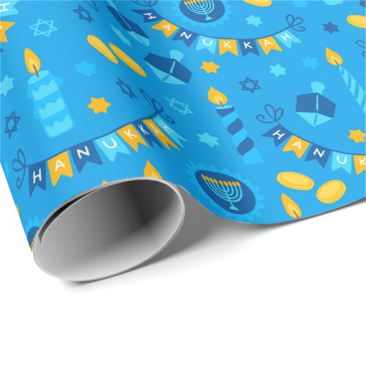 Chanukah Streamers Hanukkah Dreidels Banners Geschenkpapier (Rolleneckpunkt)