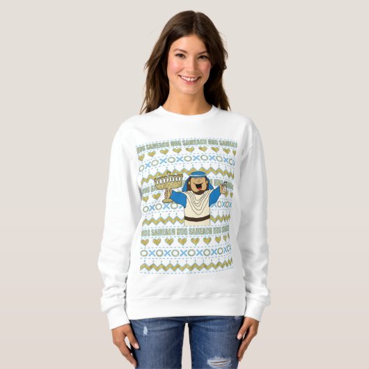 Chanukah Ugly Sweater Sweatshirt Blende (Vorne ganz)
