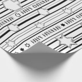 Chanukah Wrapping Paper Schwarz N Weiß Geschenkpapier (Ecke)