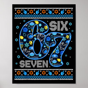 Chanukka 67 Festlicher Dreidel-Hässlicher Pullover Poster