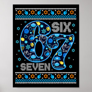 Chanukka 67 Festlicher Dreidel-Häßlicher Pullover Poster