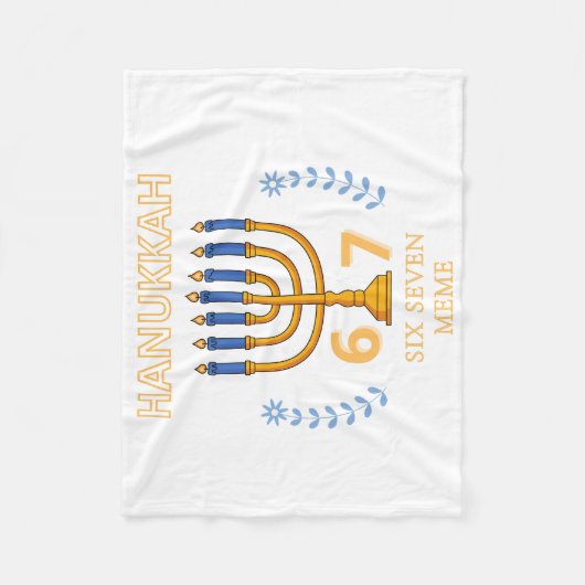 Chanukka 67 Sechs Sieben Meme Fleecedecke (Vorderseite)