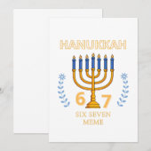 Chanukka 67 Six Seven Meme Einladung (Vorne/Hinten)