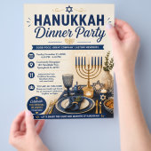 Chanukka-Abendparty-Flugblatt Flyer (Hand)