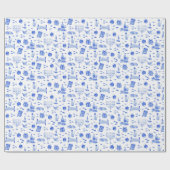 Chanukka-Blaues Geschenkpapier (Flach)