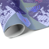 Chanukka-Collage Geschenkpapier (Rolleneckpunkt)