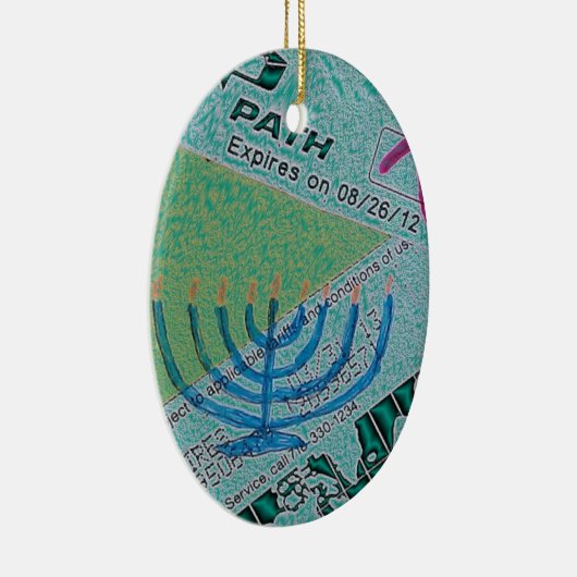 Chanukka-Collage Keramik Ornament (Rechts)