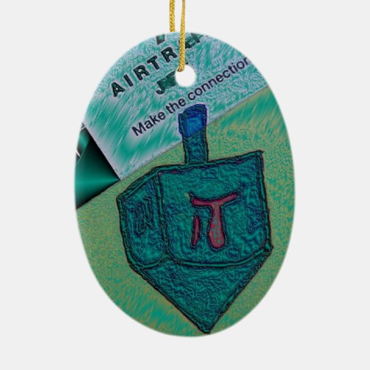 Chanukka-Collage Keramik Ornament (Hinten)