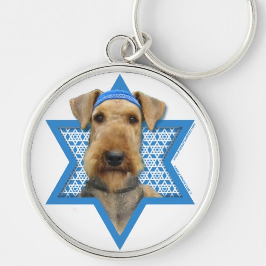 Chanukka-Davidsstern - Airedale Terrier Schlüsselanhänger (Vorne)
