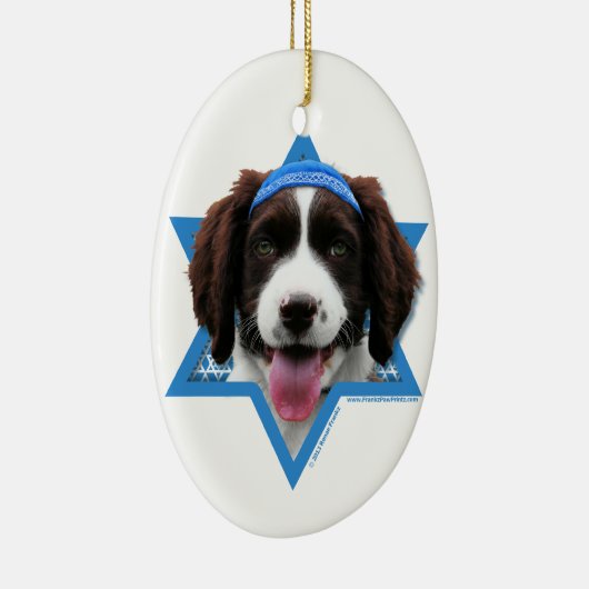 Chanukka-Davidsstern - Englischer SpringerSpaniel Keramikornament (Rechts)