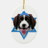Chanukka-Davidsstern - Englischer SpringerSpaniel Keramikornament (Vorne)