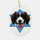 Chanukka-Davidsstern - Englischer SpringerSpaniel Keramikornament (Hinten)