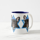 Chanukka-Davidsstern - Französische Bulldogge - Zweifarbige Tasse (VorderseiteRechts)