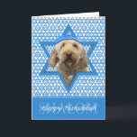 Chanukka-Davidsstern - GoldenDoodle Feiertagskarte<br><div class="desc">Was Sprichwort glückliches Chanukka machen könnte mehr Spaß als, diesen GoldenDoodle Hund habend, ein Yamaka zu tragen, das durch den Davidsstern Umgeben wurde. Dieser wunderliche Feiertagsentwurf ist sicher, Ihre Freunde und Familie sowie andere Hundeliebhaber zu erfreuen. Dieser Entwurf ist herein über 100 verfügbar Hundezucht. Wenn Sie nicht Ihren Lieblingshund sehen...</div>