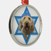 Chanukka-Davidsstern - GoldenDoodle Silbernes Ornament (Rechts)