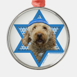 Chanukka-Davidsstern - GoldenDoodle Silbernes Ornament