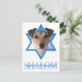 Chanukka-Davidsstern - Jack-Russell-Terrier Feiertagspostkarte (Stehend Vorderseite)