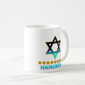 Chanukka-Davidsstern Menorah Kaffeetasse (VorderseiteRechts)