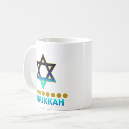 Chanukka-Davidsstern Menorah Kaffeetasse (Vorderseite Links)