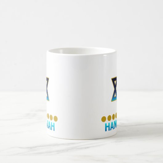Chanukka-Davidsstern Menorah Kaffeetasse (Mittel)
